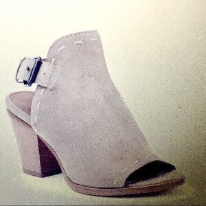 Frye & Co Donna Ash Suede Slingback Block Heel Peep Toe Ankle Shoes Booties